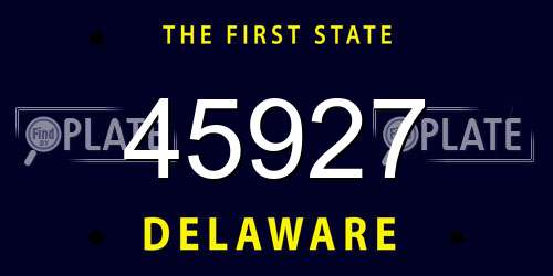 45927 Delaware License Plate