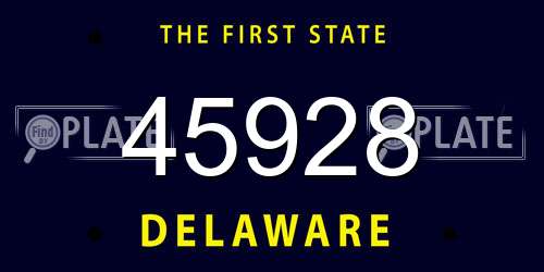 45928 Delaware License Plate