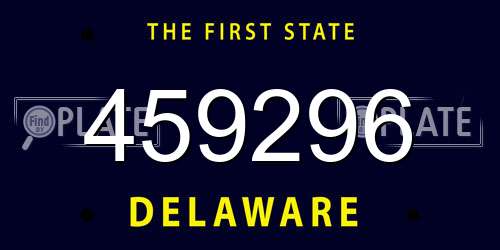 459296 Delaware License Plate