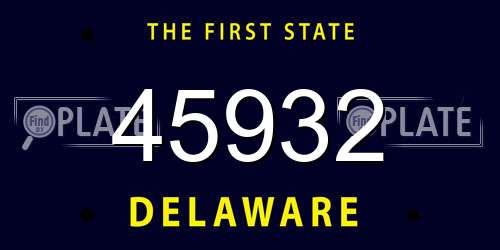 45932 Delaware License Plate
