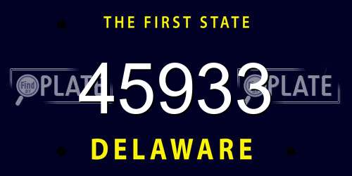 45933 Delaware License Plate
