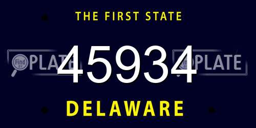 45934 Delaware License Plate