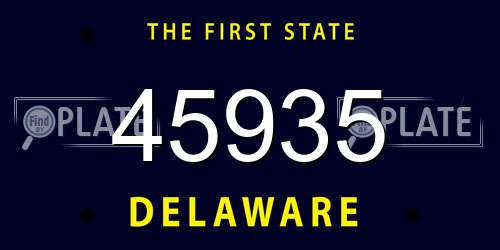 45935 Delaware License Plate