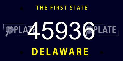 45936 Delaware License Plate