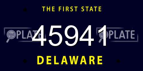 45941 Delaware License Plate
