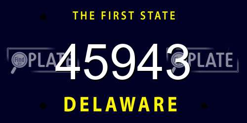 45943 Delaware License Plate