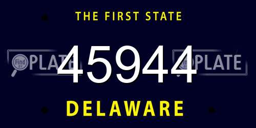 45944 Delaware License Plate