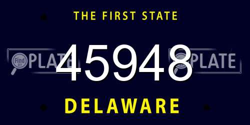 45948 Delaware License Plate