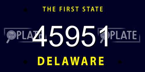 45951 Delaware License Plate
