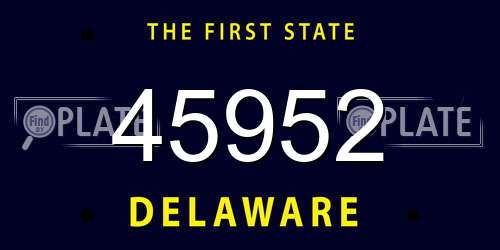 45952 Delaware License Plate