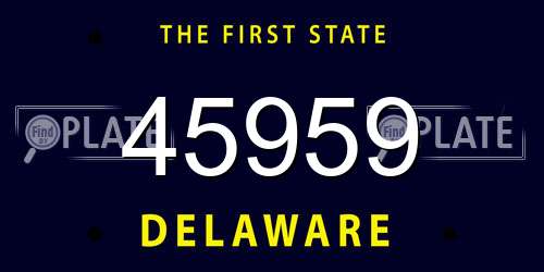 45959 Delaware License Plate