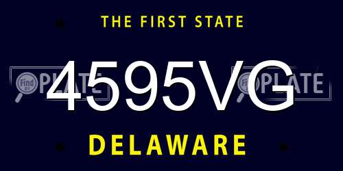 4595VG Delaware License Plate