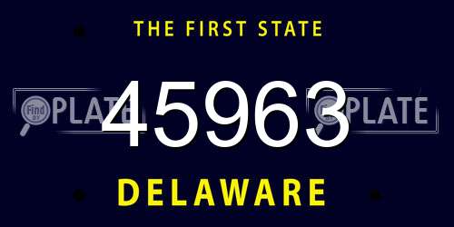 45963 Delaware License Plate