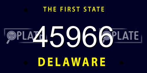 45966 Delaware License Plate