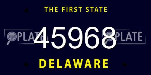 45968 Delaware License Plate
