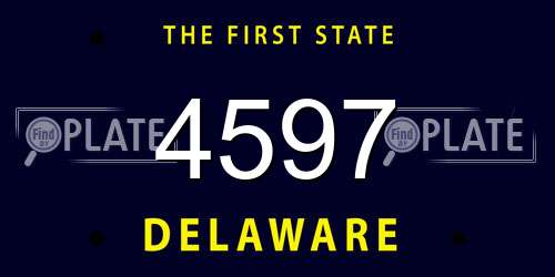4597 Delaware License Plate