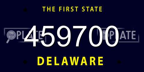 459700 Delaware License Plate