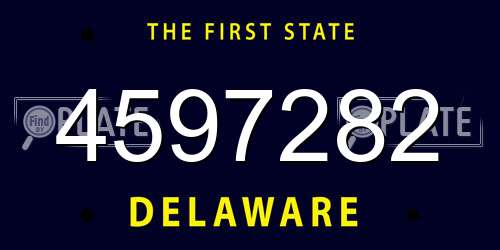 4597282 Delaware License Plate
