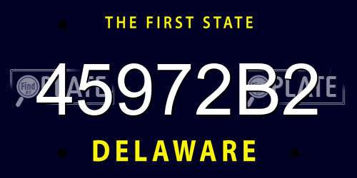 45972B2 Delaware License Plate