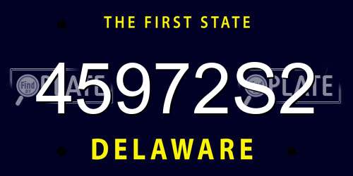45972S2 Delaware License Plate