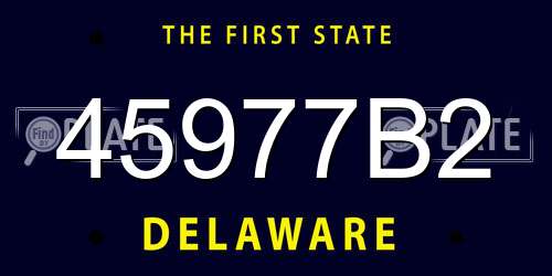 45977B2 Delaware License Plate
