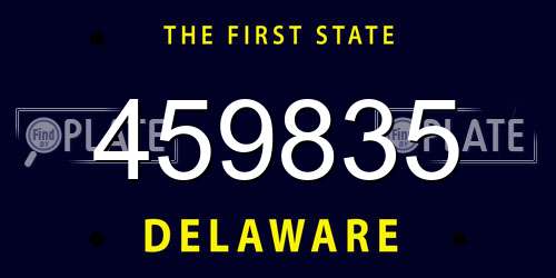 459835 Delaware License Plate