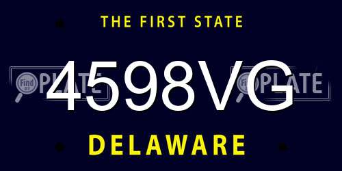 4598VG Delaware License Plate