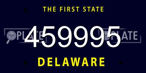 459995 Delaware License Plate