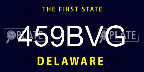 459BVG Delaware License Plate