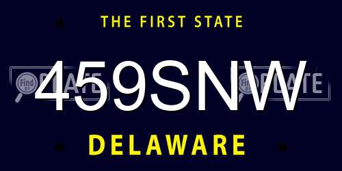 459SNW Delaware License Plate