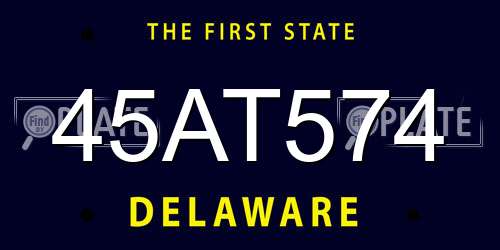 45AT574 Delaware License Plate