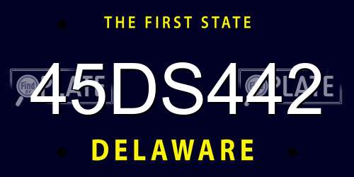 45DS442 Delaware License Plate