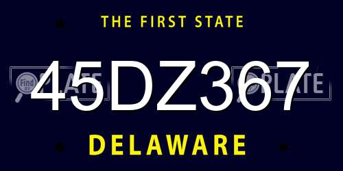 45DZ367 Delaware License Plate