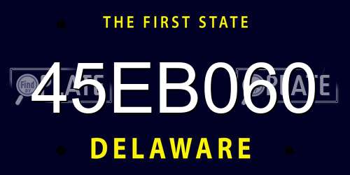 45EB060 Delaware License Plate