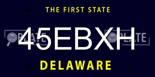 45EBXH Delaware License Plate