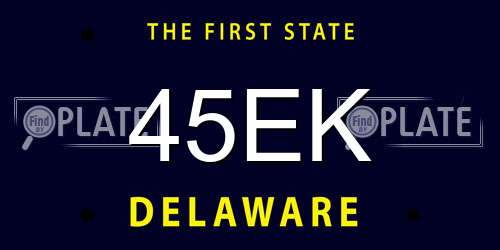 45EK Delaware License Plate
