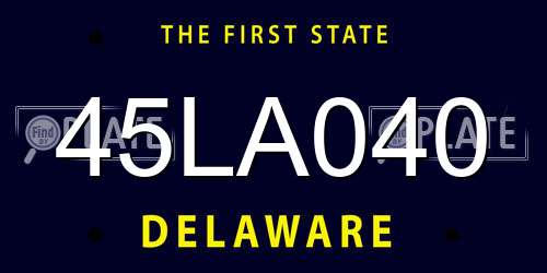 45LA040 Delaware License Plate