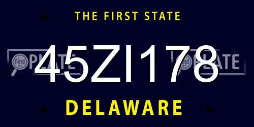 45ZI178 Delaware License Plate