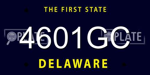 4601GC Delaware License Plate