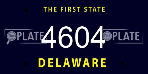 4604 Delaware License Plate