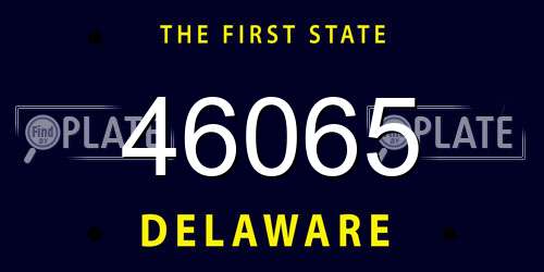 46065 Delaware License Plate