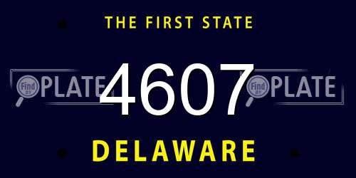 4607 Delaware License Plate
