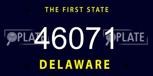 46071 Delaware License Plate