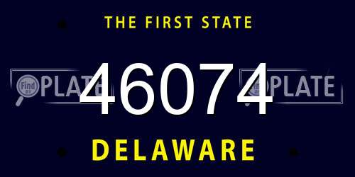46074 Delaware License Plate