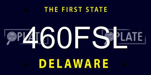 460FSL Delaware License Plate