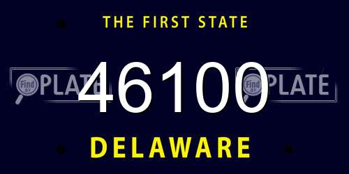 46100 Delaware License Plate