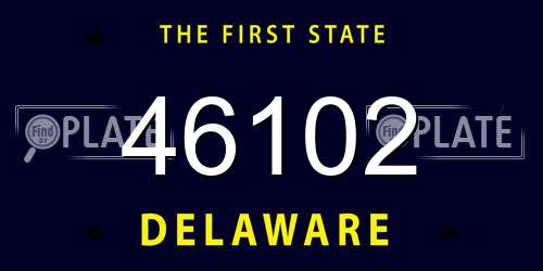 46102 Delaware License Plate