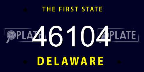 46104 Delaware License Plate