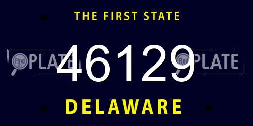 46129 Delaware License Plate