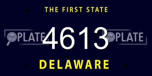 4613 Delaware License Plate